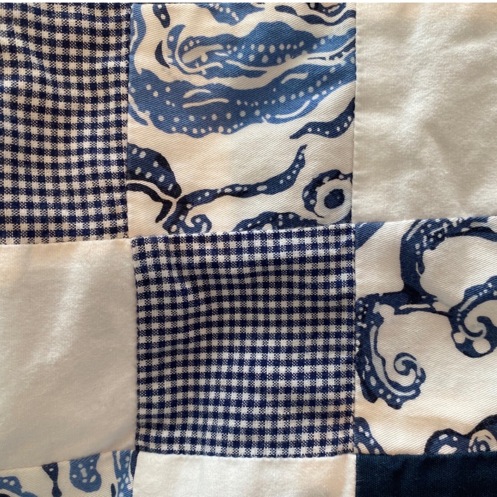 Vineyard Vines Womens Patchwork Shorts Navy White Gingham Nautical Size 14 - Picture 6 of 6